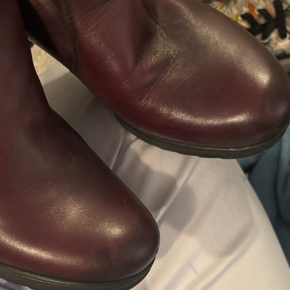 Women's DORKING  Burgundy, soft leather Ankle Boots - Picture 5 of 5